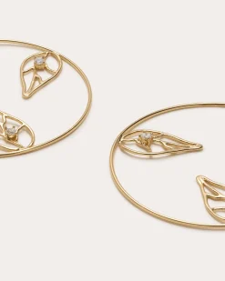 Best Abrie Leaf Hoop Earrings Jewelry