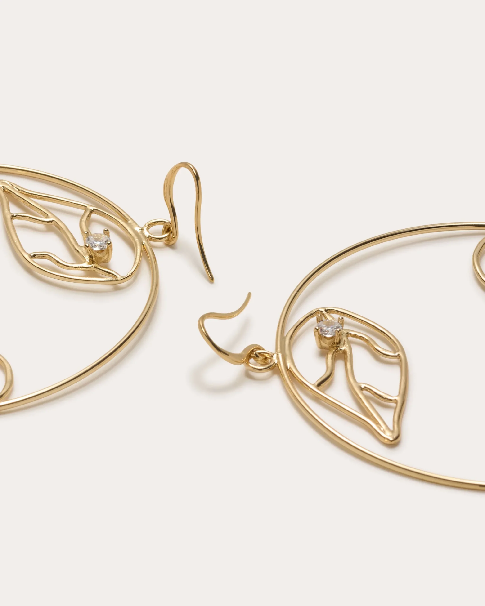 Best Abrie Leaf Hoop Earrings Jewelry