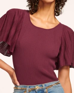 Online Amiel Flutter Sleeve Sweater Tops | Sweaters