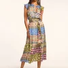 Outlet Angelika Silk Flutter Sleeve Midi Dress Dresses