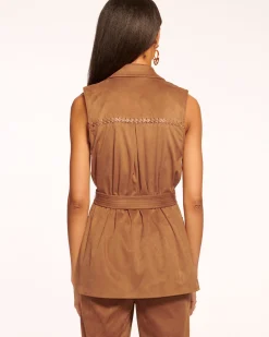 Best Austin Faux Suede Vest Tops
