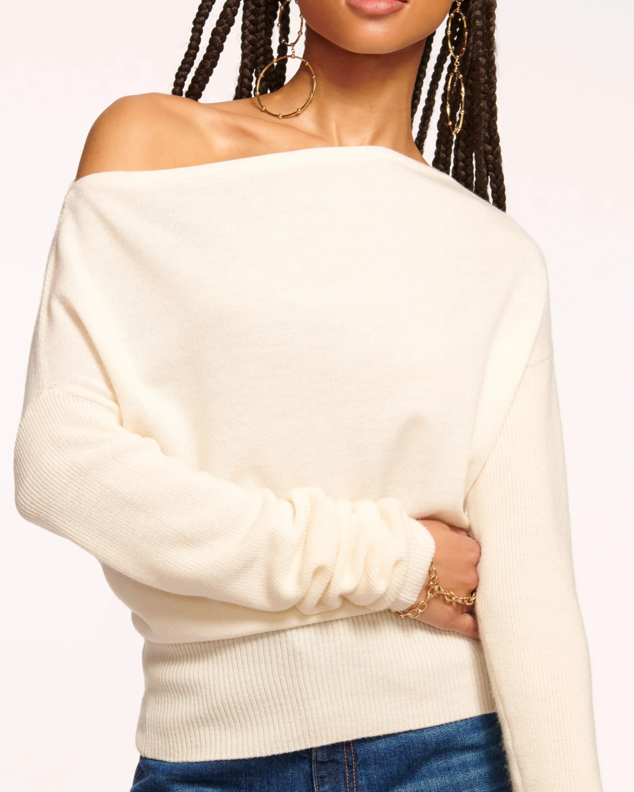 Hot Chance Wool Off-The-Shoulder Sweater Tops | Sweaters