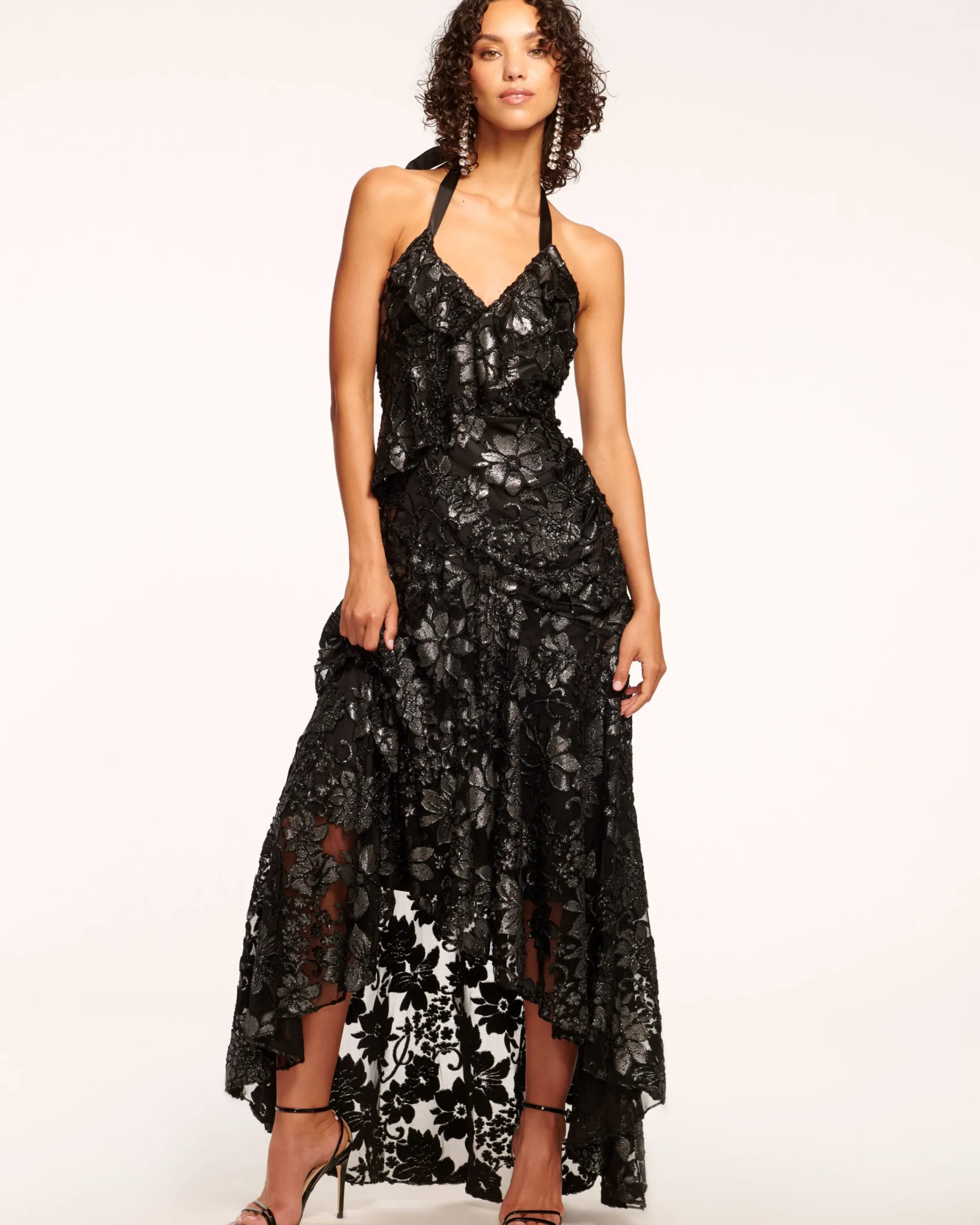 Discount Chaplin Lace Halter Gown Dresses