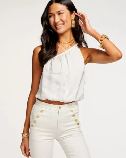 Fashion Cheryl One-Shoulder Crop Top Tops