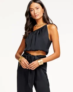 Fashion Cheryl One-Shoulder Crop Top Tops