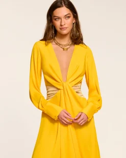 Outlet Colorblock Tatia Long Sleeve Midi Dress Dresses