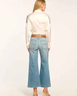 Clearance Cropped Clifford Wide Leg Jean Denim | Bottoms