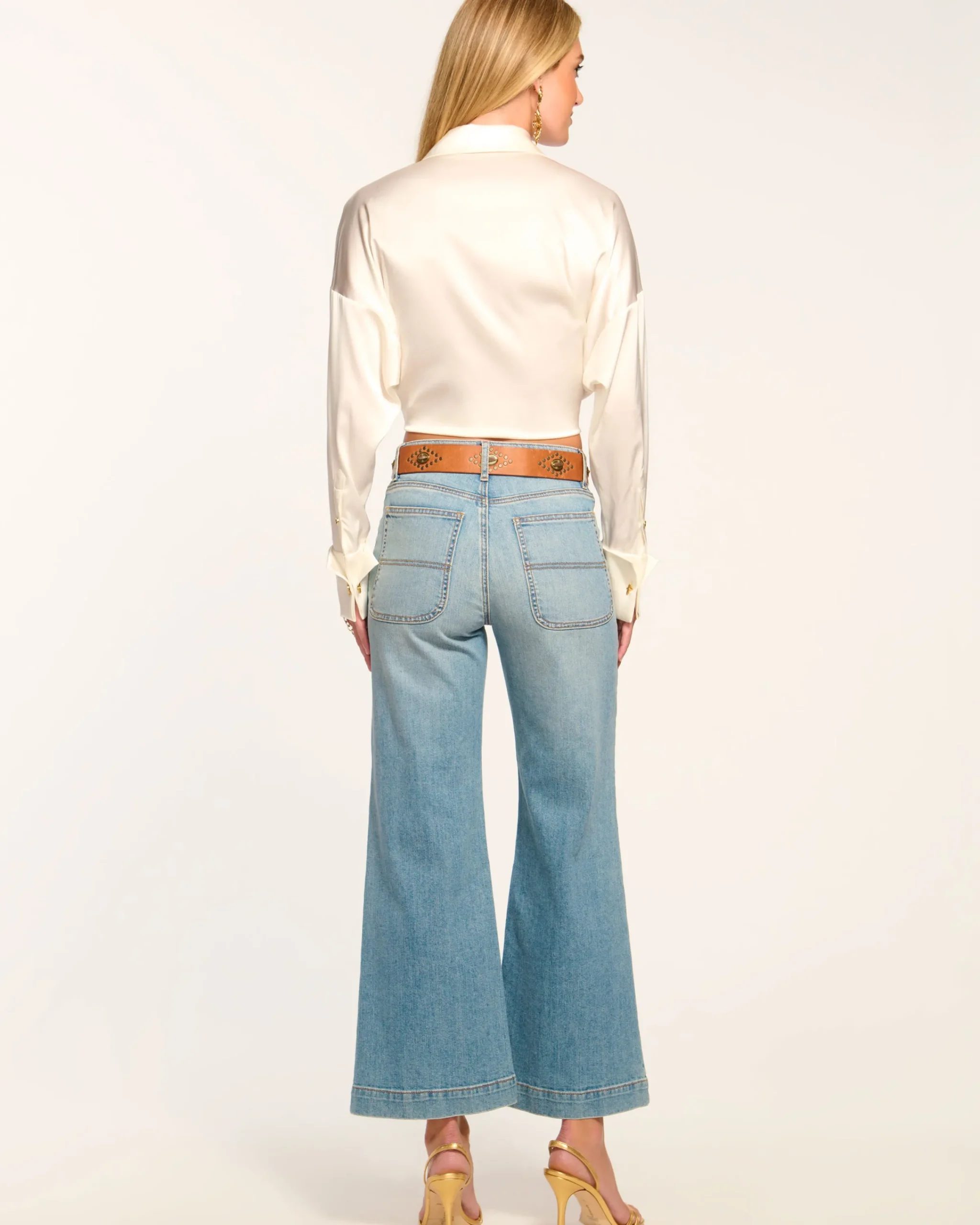 Clearance Cropped Clifford Wide Leg Jean Denim | Bottoms