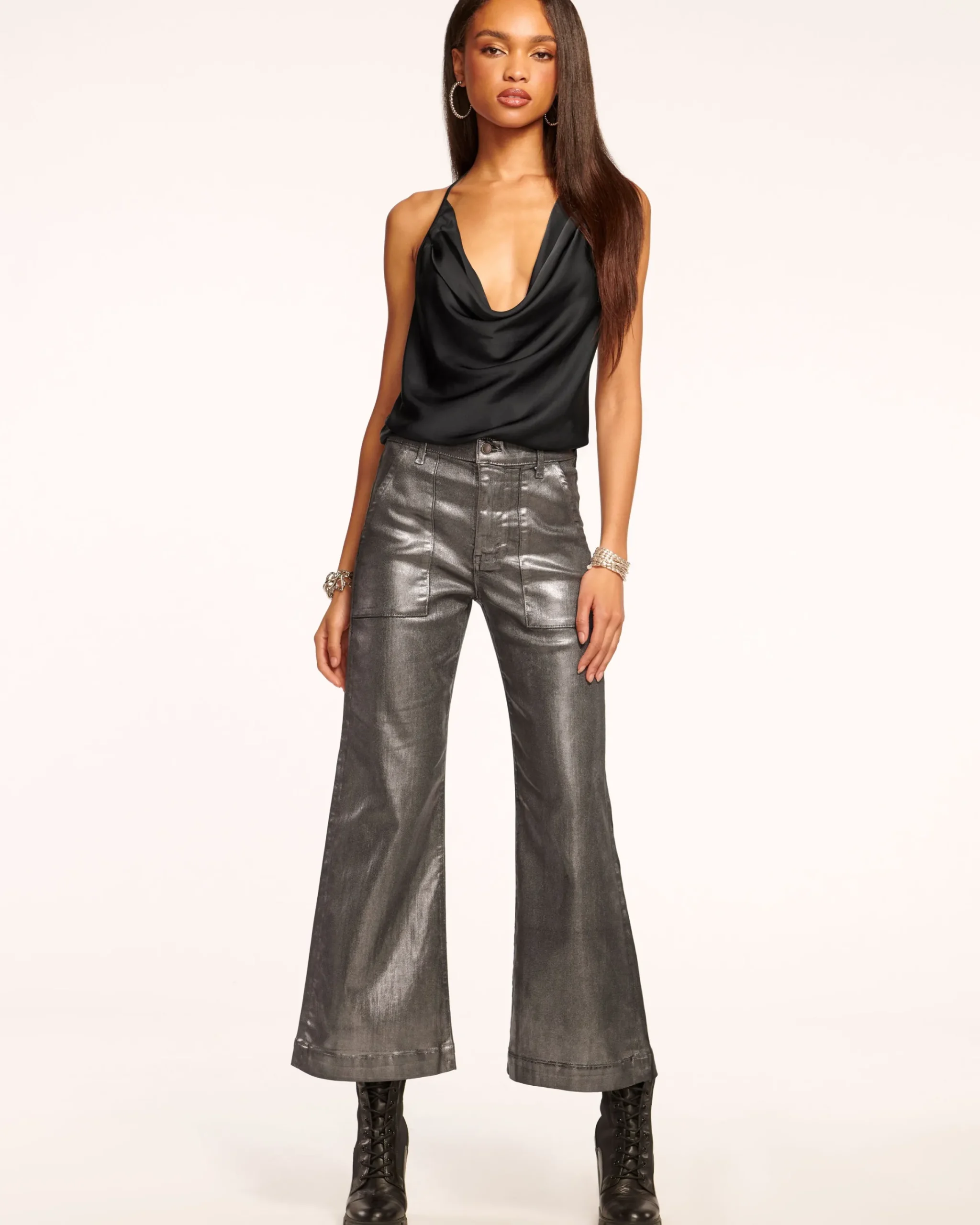 Clearance Cropped Metallic Clifford Jean Denim | Bottoms
