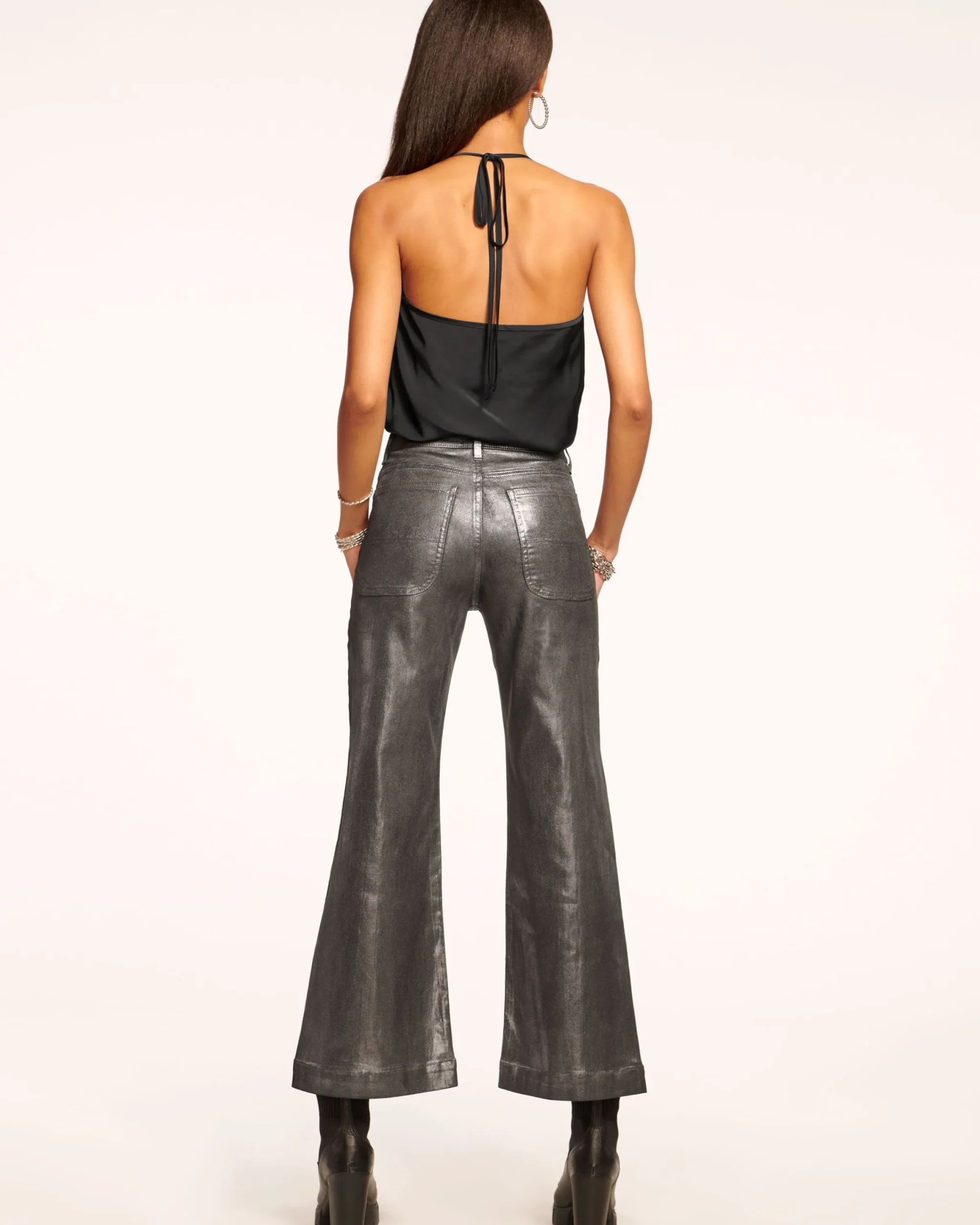 Clearance Cropped Metallic Clifford Jean Denim | Bottoms