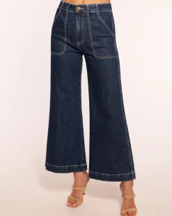 Sale Cropped Theodora Wide Leg Jean Denim | Bottoms