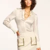 New Deidre Studded Ponte Mini Skirt Bottoms
