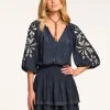 Hot Devorah Smocked Embellished Mini Dress Dresses