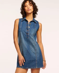Discount Donnie Relaxed Denim Mini Dress Dresses | Denim