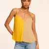 Hot Eda Colorblock Pleated Tank Top Tops