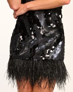 Fashion Elsie Sequin Feather Mini Dress Dresses