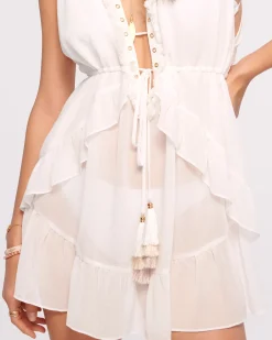 New Embellished Topanga Coverup Mini Dress Swim & Coverups