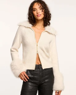 New Felix Faux Fur Cardigan Sweater Tops | Sweaters