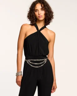Hot Femi Jersey Halter Neck Jumpsuit Dresses | Jumpsuits