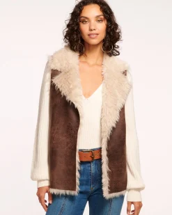 Hot Finney Reversible Faux Shearling Vest Jackets
