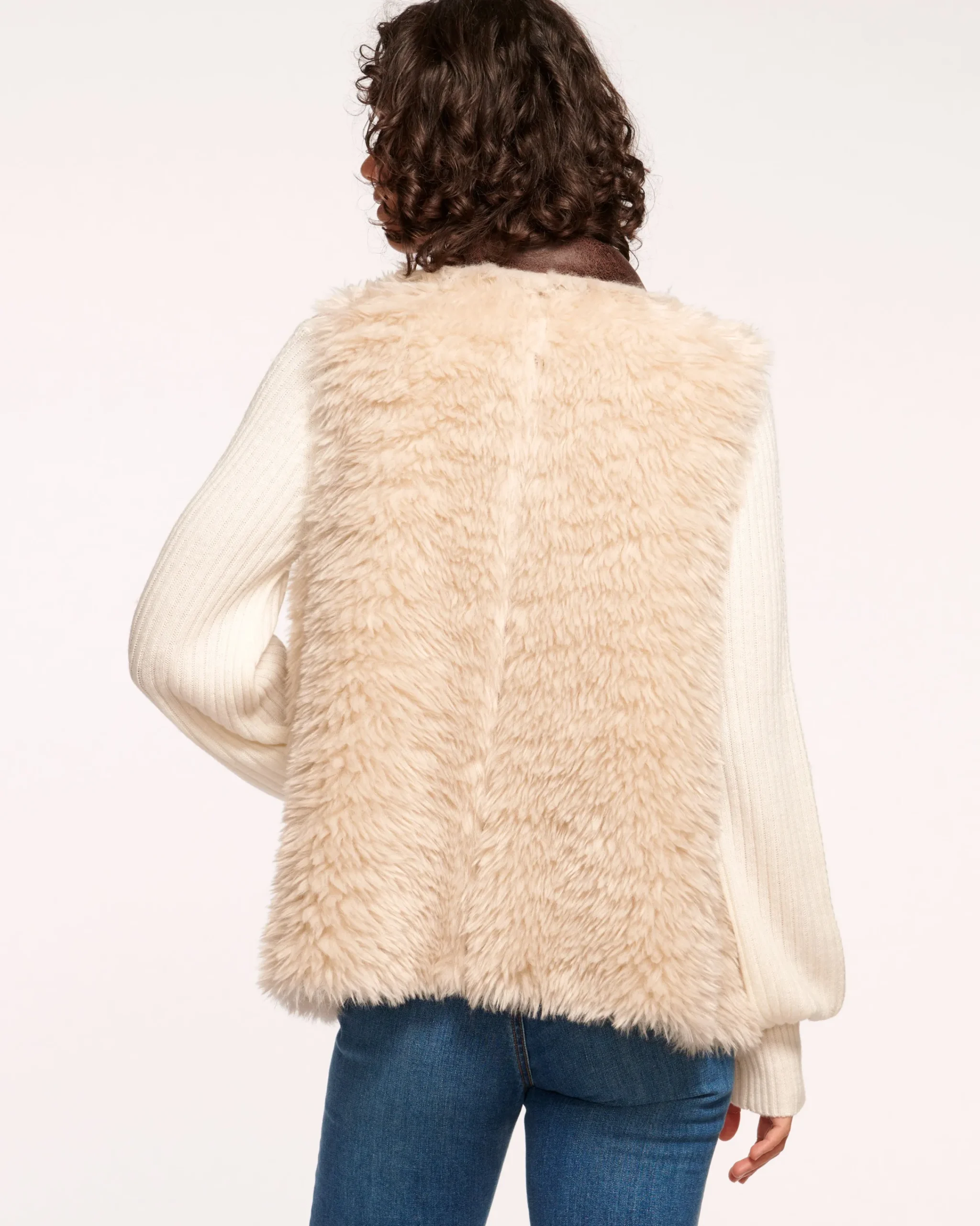 Hot Finney Reversible Faux Shearling Vest Jackets