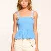 Discount Giulia Smocked Embellished Tank Top Tops