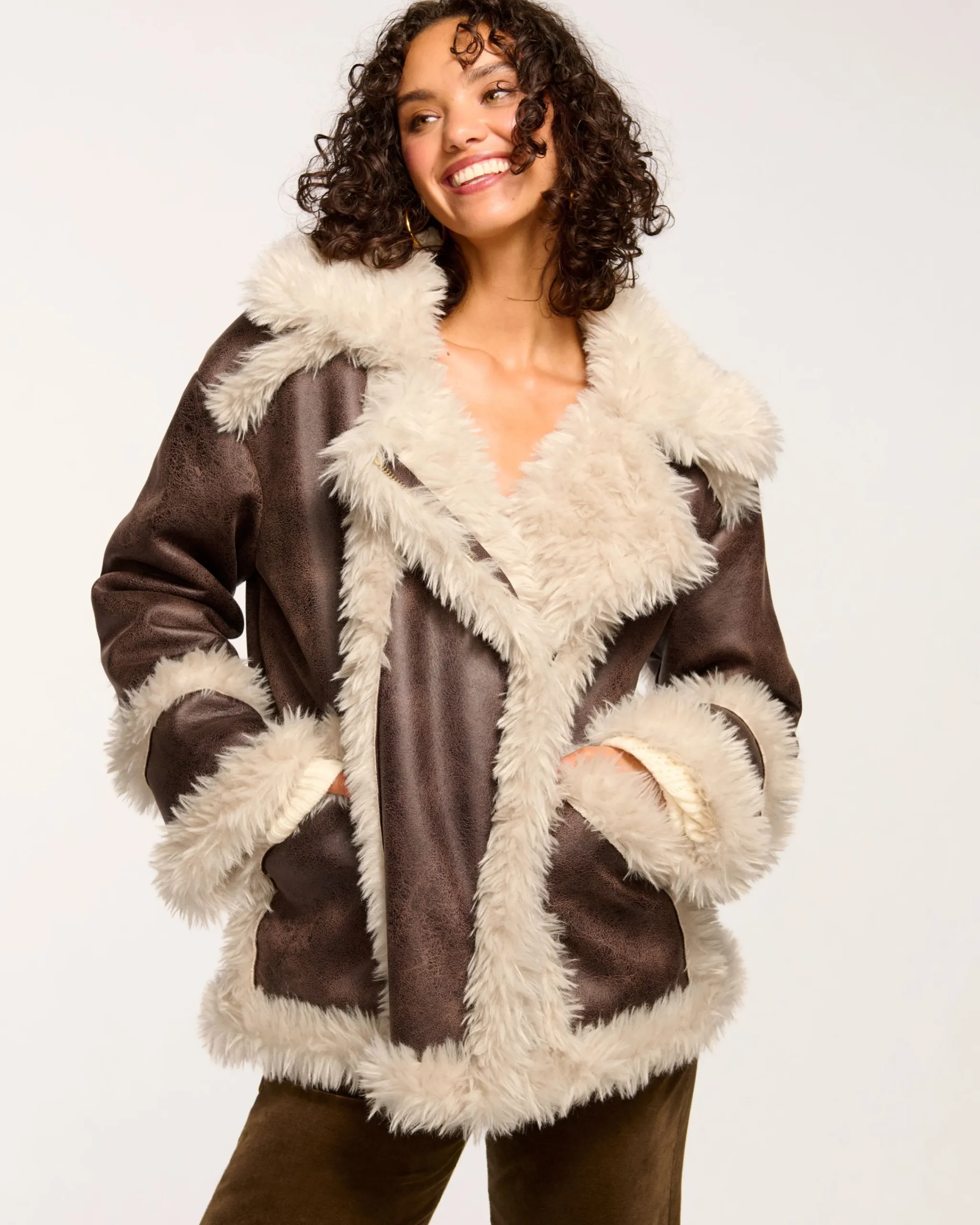 Best Hal Faux Shearling Coat Jackets