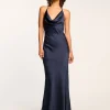 Online Haleigh Cowl Neck Halter Gown Dresses