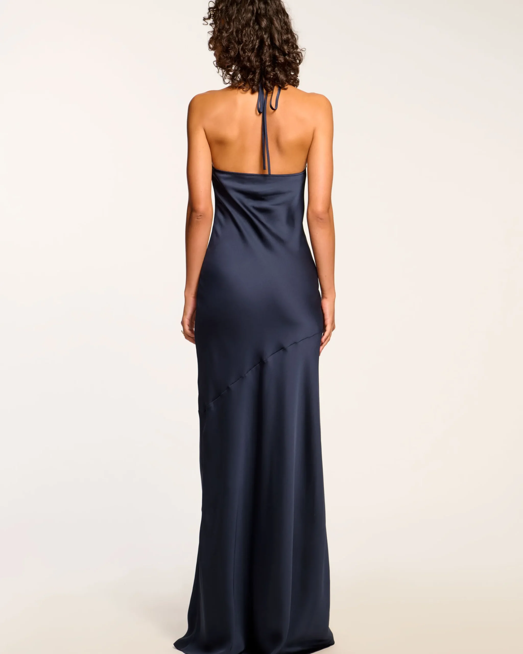Online Haleigh Cowl Neck Halter Gown Dresses