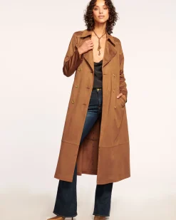 Clearance Hermione Faux Suede Trench Coat Jackets