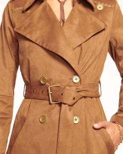 Clearance Hermione Faux Suede Trench Coat Jackets