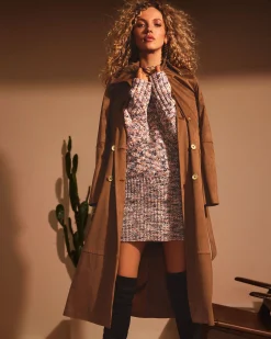 Clearance Hermione Faux Suede Trench Coat Jackets