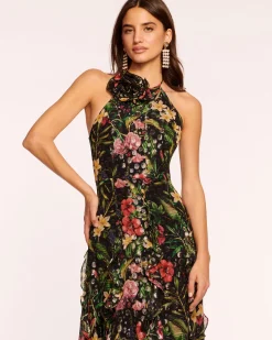 Discount Idella Ruffle Halter Gown Dresses