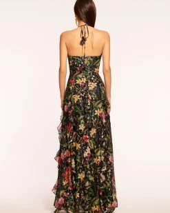 Discount Idella Ruffle Halter Gown Dresses