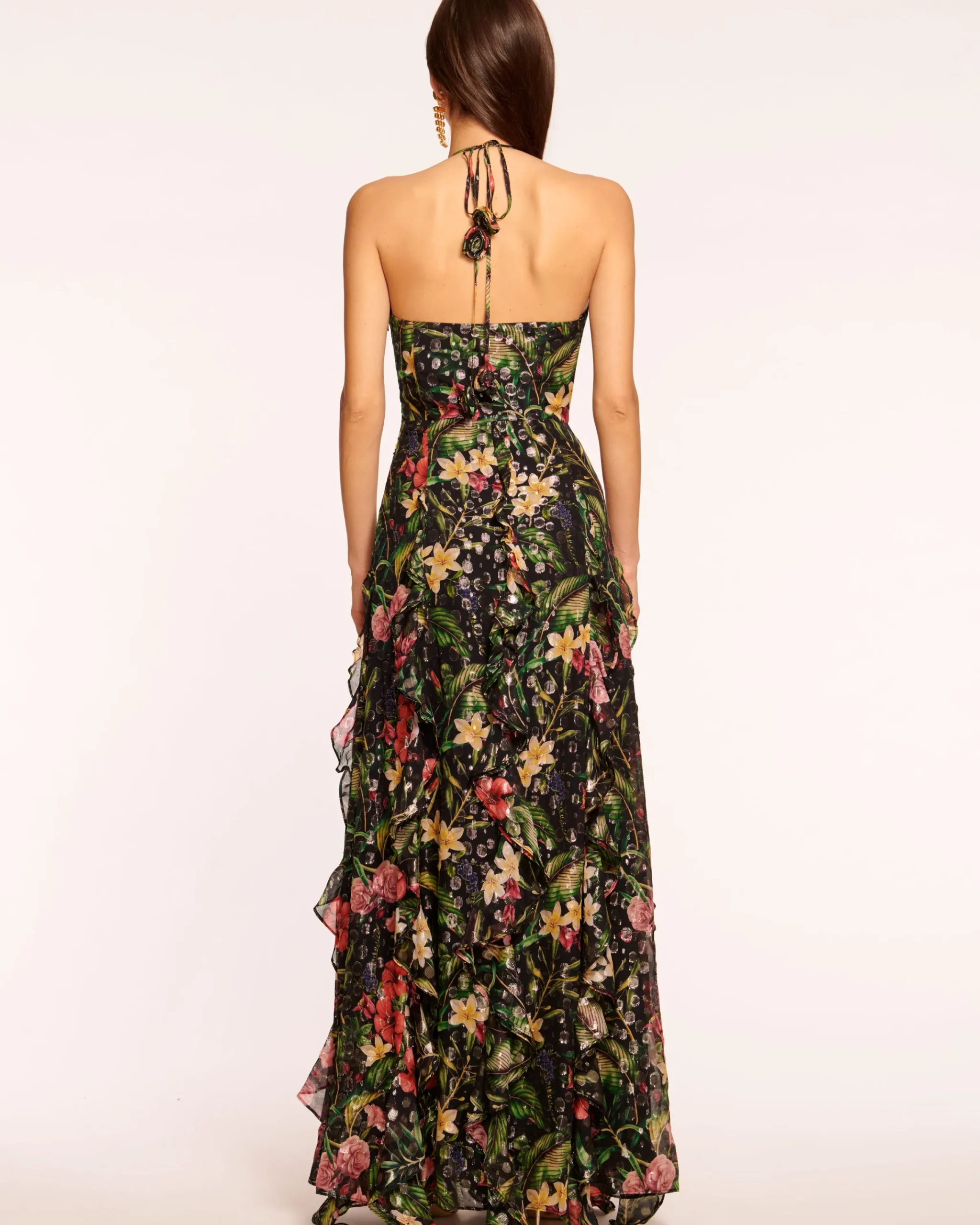 Discount Idella Ruffle Halter Gown Dresses