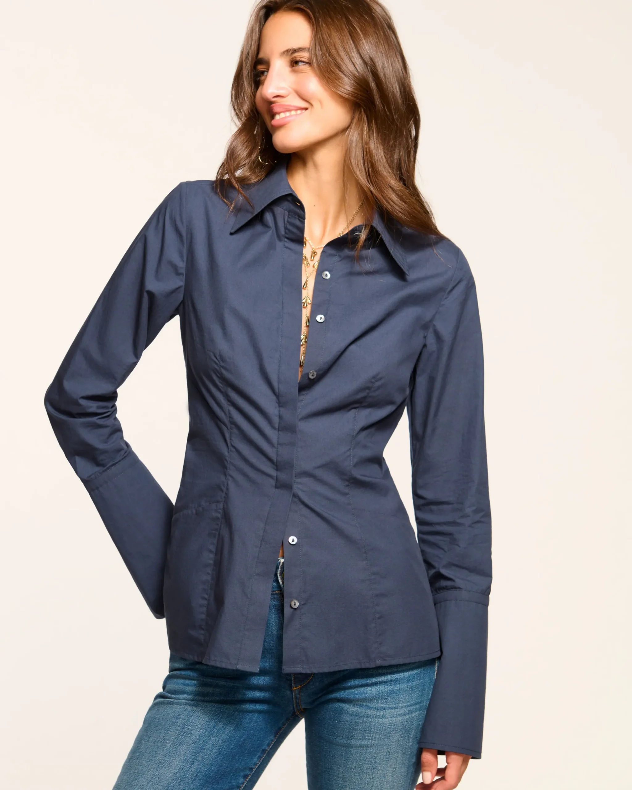 Discount Jay Tailored Cotton Poplin Top Tops