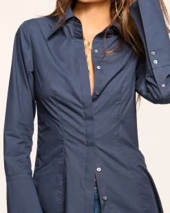 Discount Jay Tailored Cotton Poplin Top Tops