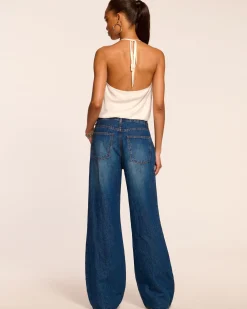 Fashion Kailani Pleated Low-Rise Jean Denim | Bottoms