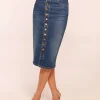 New Karter High Waisted Denim Skirt Denim | Bottoms