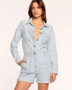 Best Lavinia Relaxed Denim Romper Denim | Jumpsuits