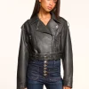Sale Layana Faux Leather Motorcycle Jacket Jackets
