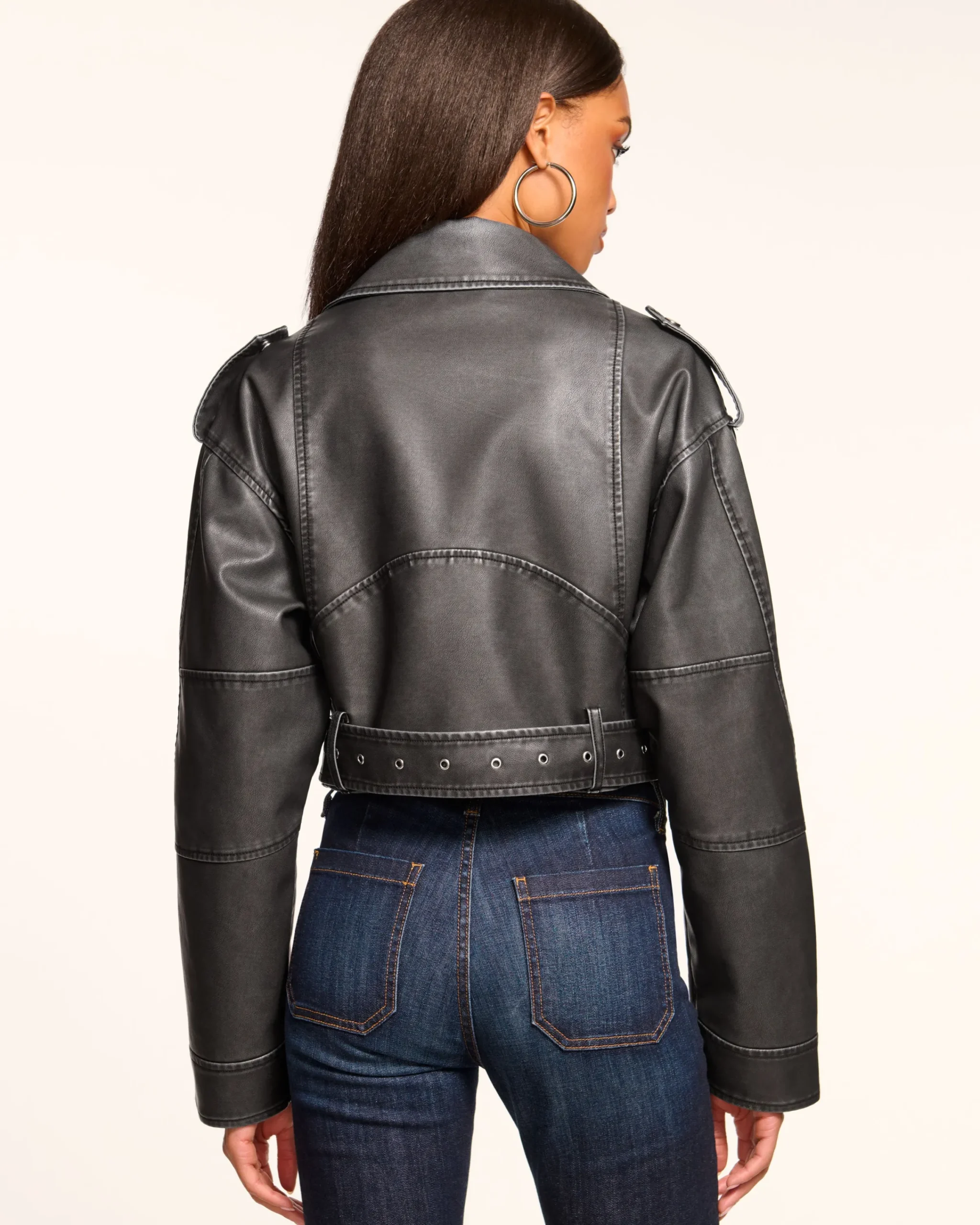 Sale Layana Faux Leather Motorcycle Jacket Jackets