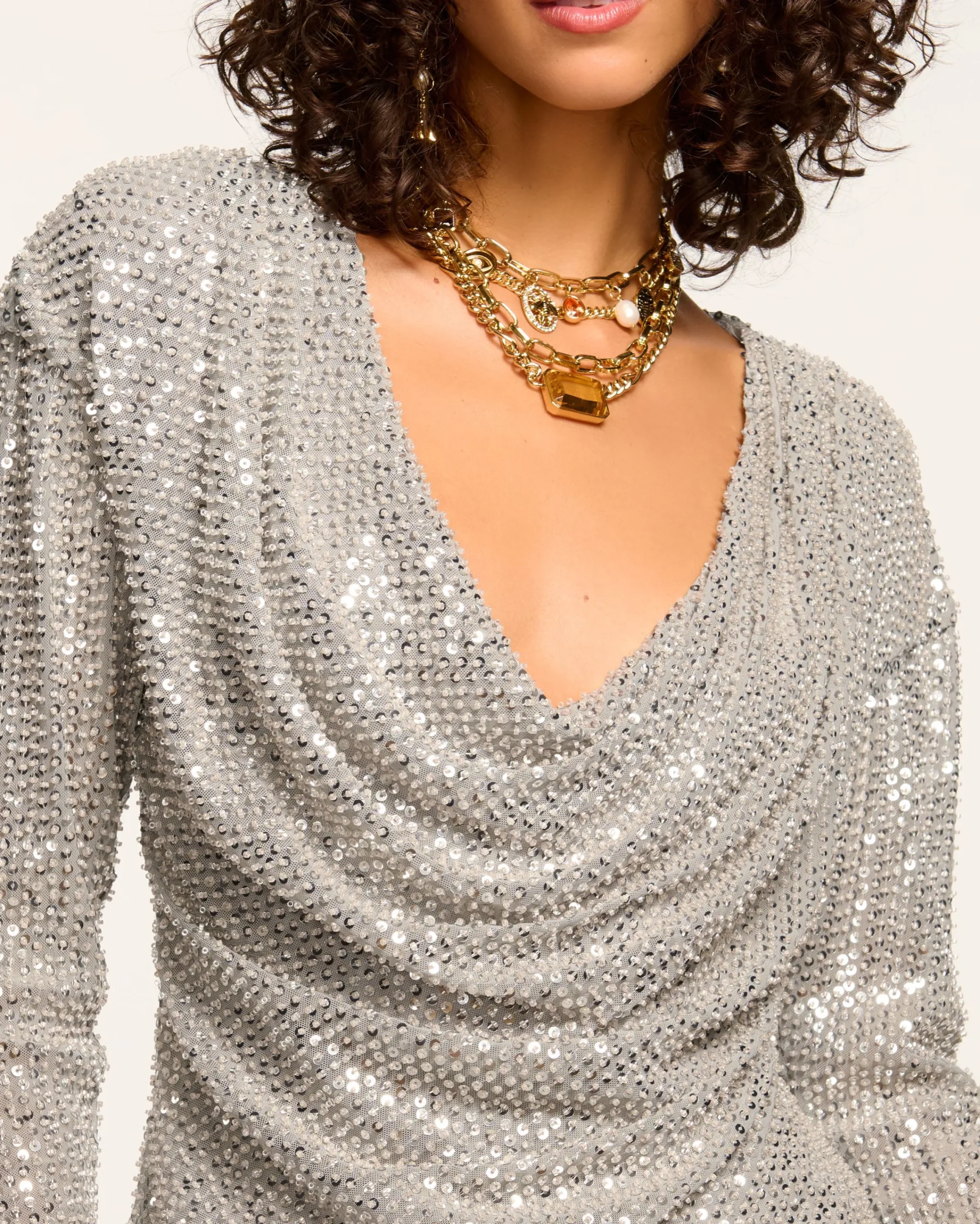 Best Leon Beaded Cowl Neck Top Tops