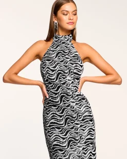 Fashion Liliane Sequin Halter Gown Dresses