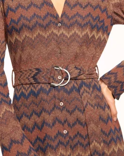 New Lydia Long Sleeve Belted Midi Dress Dresses