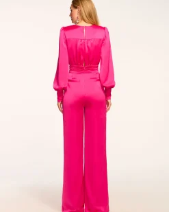 Best Madelane Plunging Long Sleeve Jumpsuit Dresses | Jumpsuits