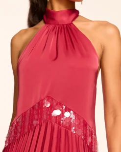 Online Marcia Embellished Halter Mini Dress Dresses
