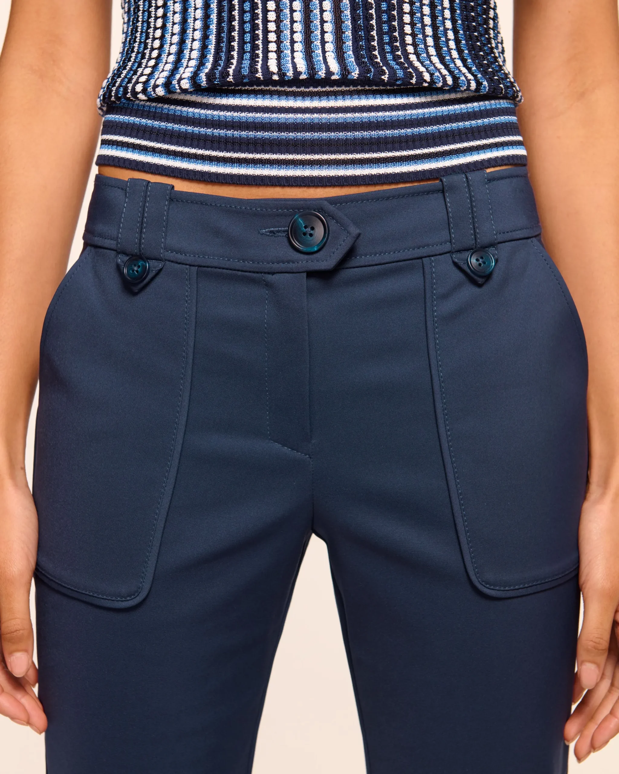 Fashion Marit Stretch Cotton Pant Bottoms
