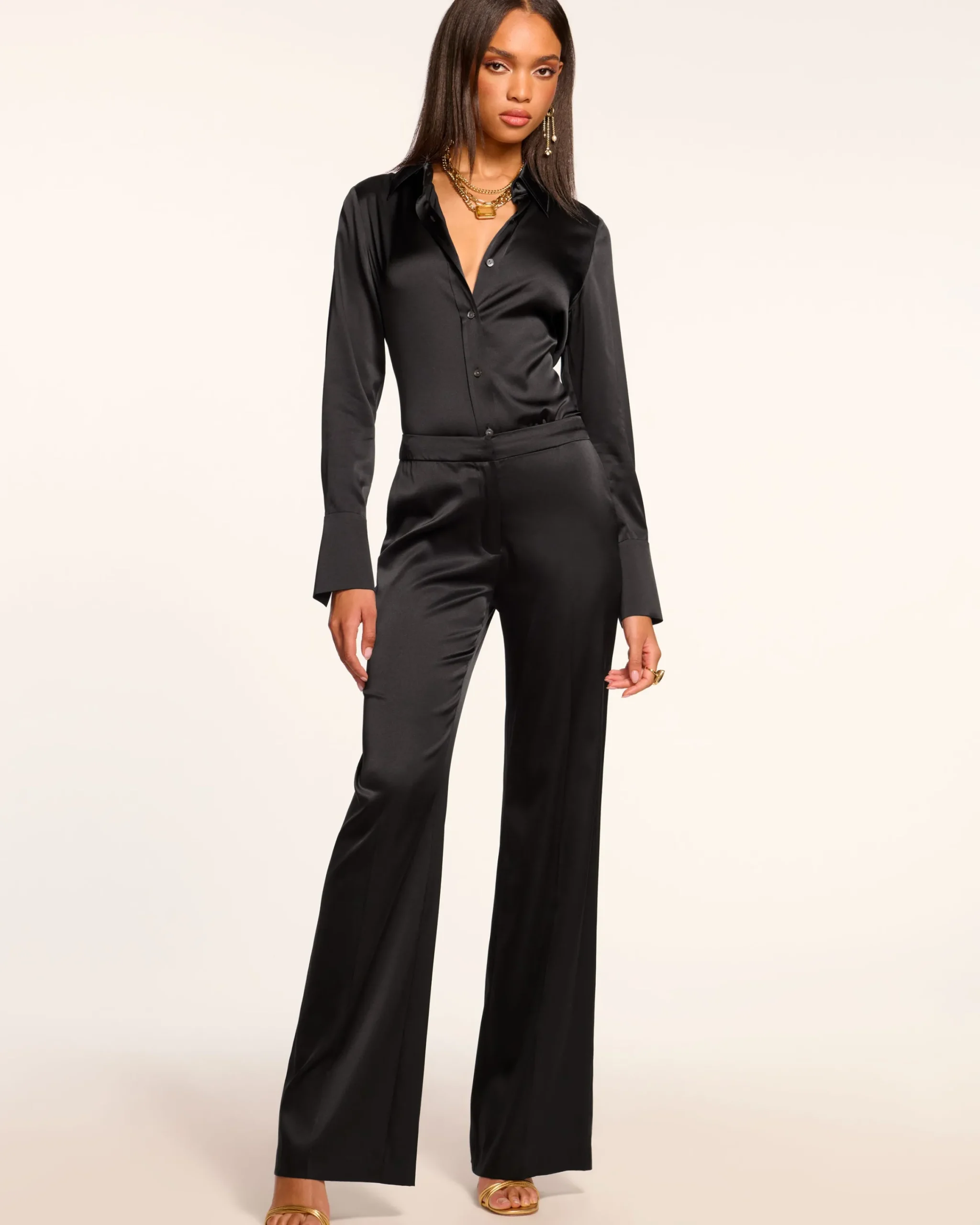 Discount Marvia Stretch Silk Pant Bottoms