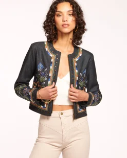 New Mav Embroidered Denim Jacket Denim | Jackets